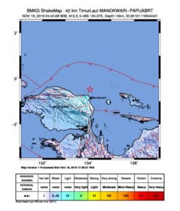 Gempa Magnitudo 5,3 SR Guncang Manokwari