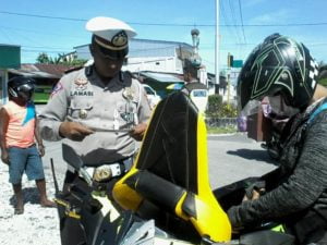 Antisipasi Angka Kecelakaan Satlantas Polres Biak Gelar Razia