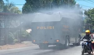 Penyemprotan Cairan  Disinfektan di Sejumlah Tempat Umum di Biak Gencar Dilakukan