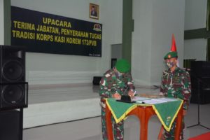 Danrem 173/PVB Pimpin Sertijab Kasi Korem 173/PVB