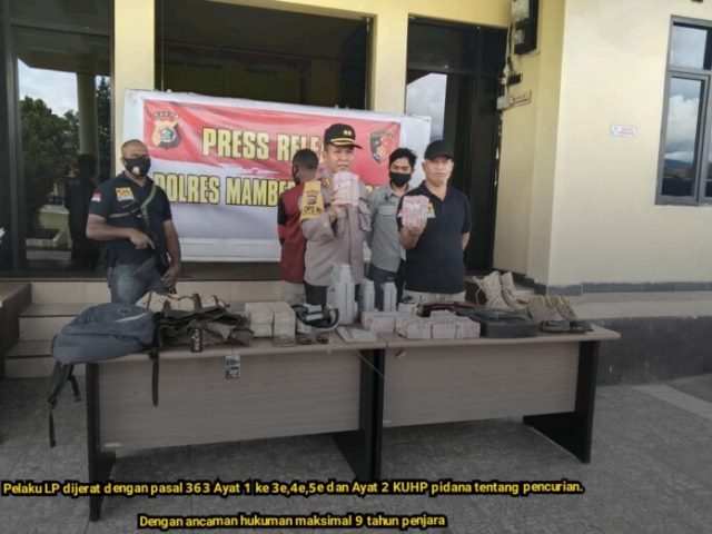 Polres Mamteng Berhasil Ringkus Pelaku Pencurian Kas Bank Papua