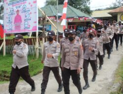 Jaga Imun Tubuh Personel Polres Lanny Jaya Lakukan Jalan Santai