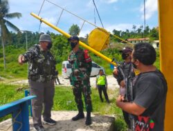Satgas Pamtas RI-PNG Yonif  711/RKS Dampinggi BNPP Lakukan Pengecekan Saluran Irigasi