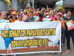 Jelang HUT Ke 17, Jemaat GPI Bukit Zaitun Dok VIII Jayapura Gelar Jalan Santai