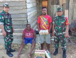 Sambut HUT TNI ke-77, Dandramil 1701-16/Unurum Guay Anjangsana Dengan Keluarga Veteran