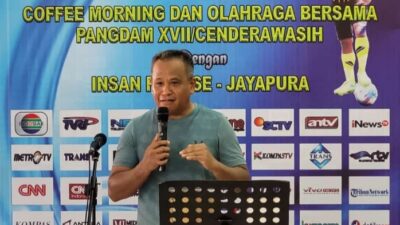 Pangdam XVII/Cenderawasih Gelar Coffee Morning dan Olahraga Bersama Wartawan