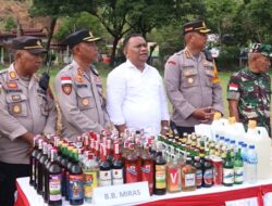 Ribuan Miras dan 18 Kg Ganja Serta Ratusan Obat Terlarang Dimusnahkan Polisi