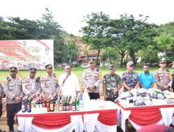 Polresta Jayapura Kota Musnahkan Ribuan Miras dan 18 Kg Ganja Serta Ratusan Obat Terlarang
