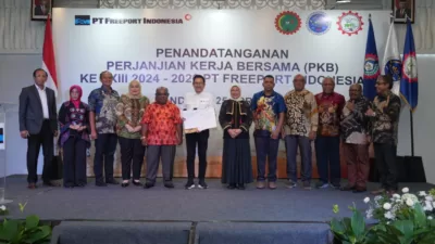 Manajemen dan Serikat Pekerja Tandatangani PKB, Menaker : Freeport Contoh Baik Bagi Perusahaan Lain