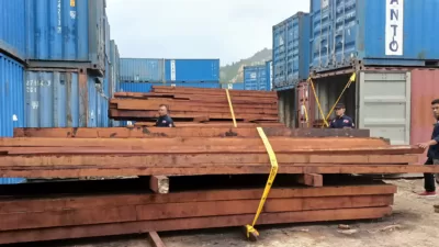 Lantamal X Jayapura Amankan Kayu Ilegal Sebanyak 200 Kubik