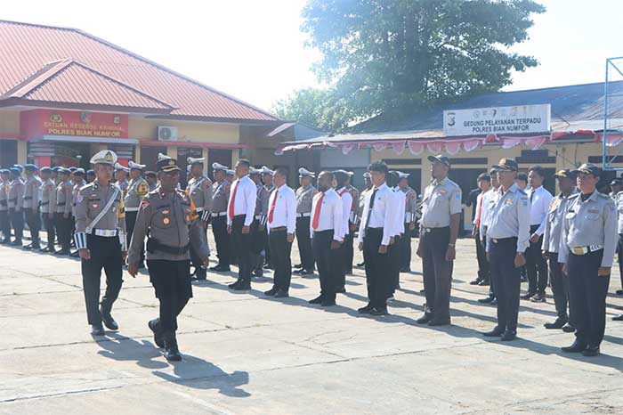 Polres Biak Gelar Apel Operasi Keselamatan Cartenz 2026, Fokus Disiplin dan Tekan Angka Laka Lantas
