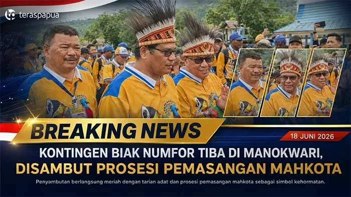Kontingen Pesparawi Biak Tiba di Manokwari, Disambut Prosesi Pemasangan Mahkota